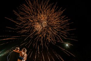 Gold Fireworks Wedding Finale